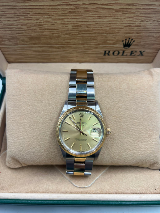 1986 ROLEX DATE 34MM 15053 BOX & PAPERS £5,500  WSN 3196