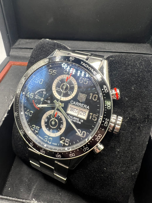 TAG HEUER CARRERA 43MM CV2A10 BOX & PAPERS £2,450  WSN 3026