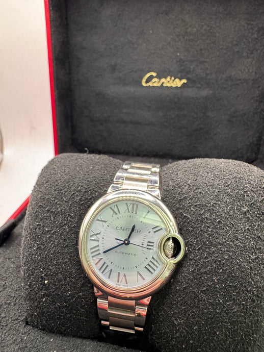 CARTIER BALLON BLEU 33MM BOX & PAPERS £4,650 WSN 2576