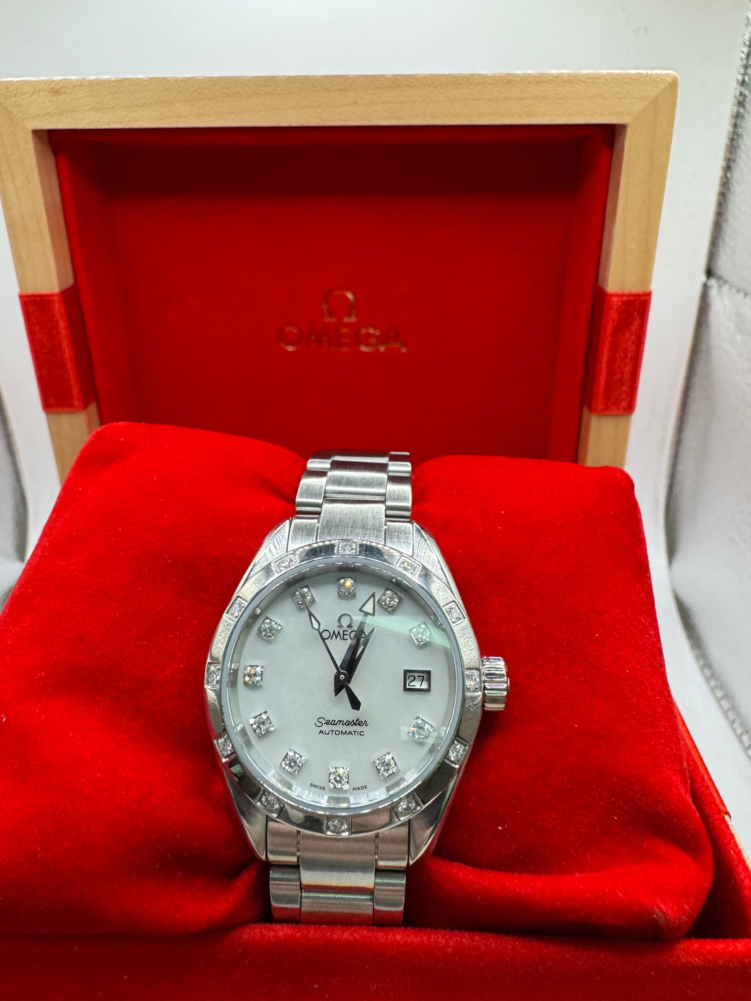 OMEGA SEAMASTER AQUA TERRA 29.2MM BOX & PAPERS £2,995 WSN 3476