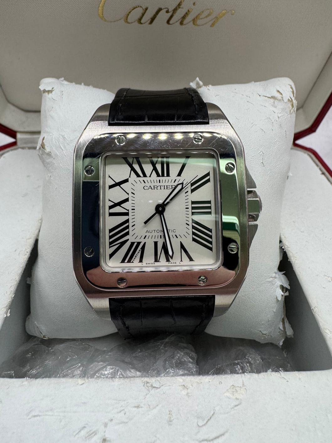 CARTIER SANTOS 100XL 38 X 51MM BOX & PAPERS £4,450 WSN 3099