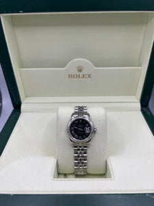 26mm Black Dial Rolex LADY-DATEJUST 179174 with 18ct White Gold Bezel