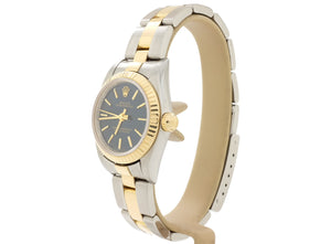 24mm Rolex LADY OYSTER PERPETUAL Model 76193 with Dark Blue Dial