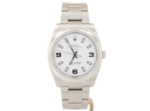 34mm 2011 Rolex AIR-KING Model 114200 with Unusual Black Arabic Numerals on White Dial