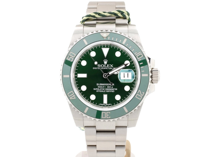 2015 Green Ceramic Bezel Rolex SUBMARINER DATE Model 116610LV 'Hulk'