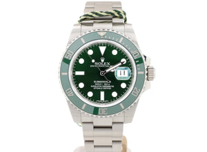 2016 Green Ceramic-Bezel Rolex SUBMARINER DATE Model 116610LV ('Hulk')
