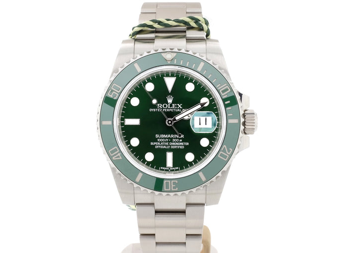 2016 Green Ceramic-Bezel Rolex SUBMARINER DATE Model 116610LV ('Hulk')